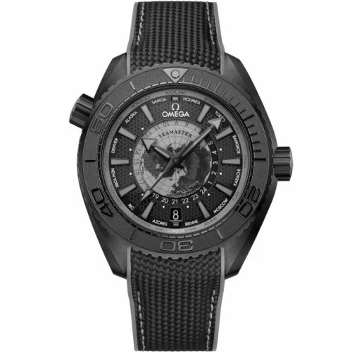Omega Seamaster Planet Ocean 600M Co-Axial Worldtimer 45.5 Master Chronometer GMT Ceramic / Black - Grey / Rubber 215.92.46.22.01.007 (21592462201007)